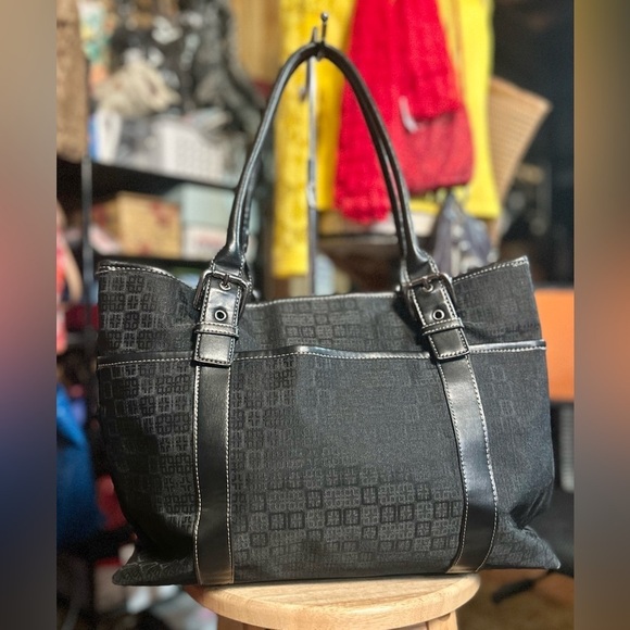 Worthington Handbags - Worthington Classic Canvas & Leather Tote Bag EUC!​​​​